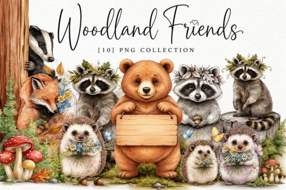 Download Cute Forest Animals Clipart Png Set - Cute forest animals Collection