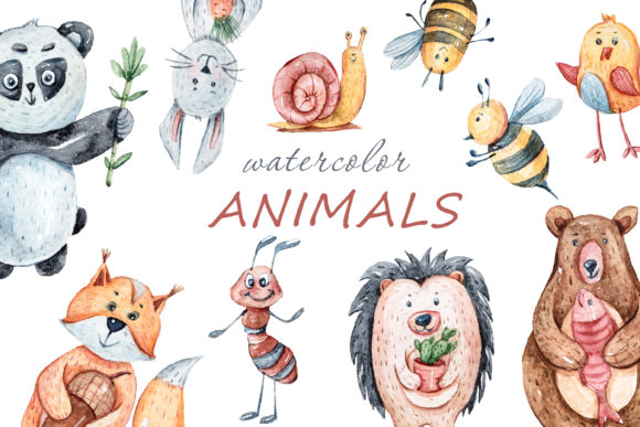 Download Watercolor Cute Forest Animals Clipart - Cute forest animals Collection