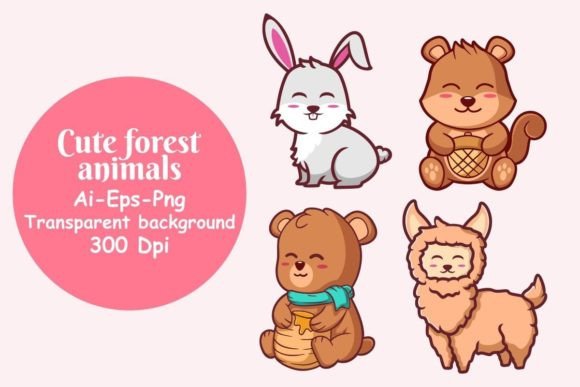 Download Cute Forest Animals Cartoon Vector - Premium Resources