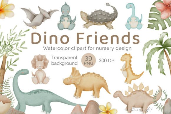 Download Dinosaur Watercolor Clipart for Kids - Clipart for kids Collection