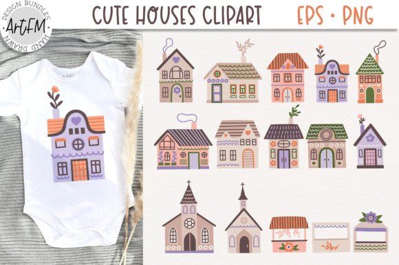 Download Cute Houses Vector Clipart for Kids - Clipart for kids Collection
