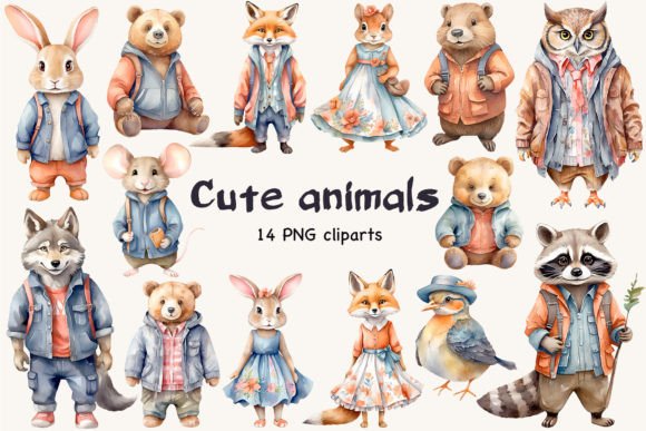 Download Cute Forest Animals Clipart Set - Cute forest animals Collection
