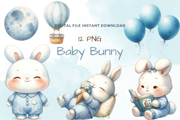 Download Cute Bunny Baby Shower Watercolor - Cute bunny Collection