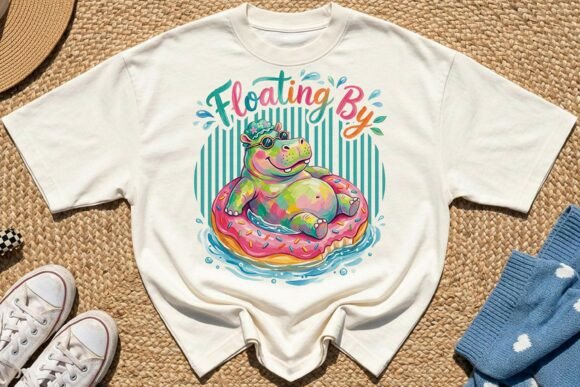 Download Playful Summer Hippo Sublimation PNG - Hippo Collection